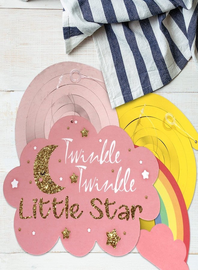 LINGTEER Twinkle Twinkle Little Star Swirls Streamers - Cheers to Baby Shower Birthday Party Hanging Decorations - Girl. - Image 2