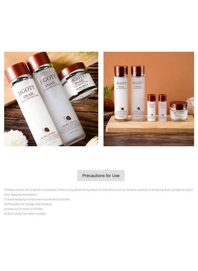 jigott Snail Essence Moisture Skin Care 3Set K Beauty Snail Cream Moisturizer Toner Antiaging Hydration - Image 2