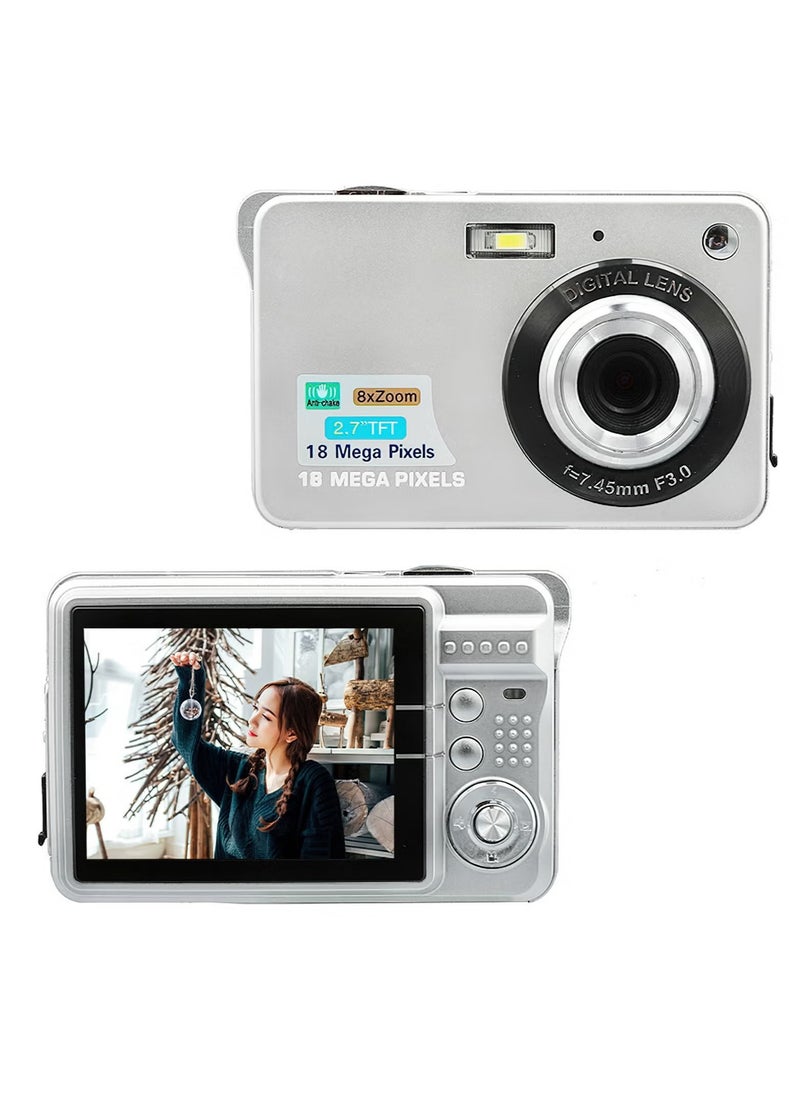 2.7 Inch Tft 18Mp 8X Zoom Digital Camera Mini Anti-Shake Full HD Digital Video Camera(Silver) - pzsku/ZA9F3FDDBA8834BE6C98AZ/45/_/1730971536/1e9bb0f1-a03a-4674-875b-a5114298b4b2