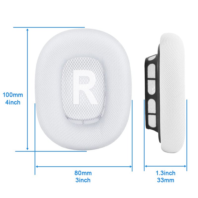 Link Dream Replacement Ear Cushion for AirPods Max Memory Foam with Protein Leather Magnetic Ear Pads for AirPods Max (Silver) - Image 4