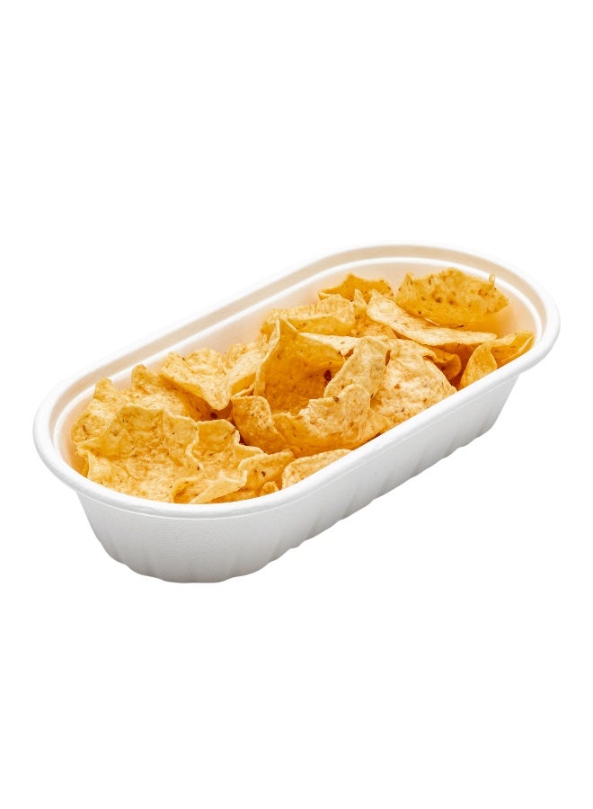 Restaurantware Pulp Tek 27 Ounce Take Out Containers, 100 Oval Disposable Food Containers - Lids Sold Separately, Sustainable, White Bagasse To Go Containers, Durable, Microwavable - Image 2