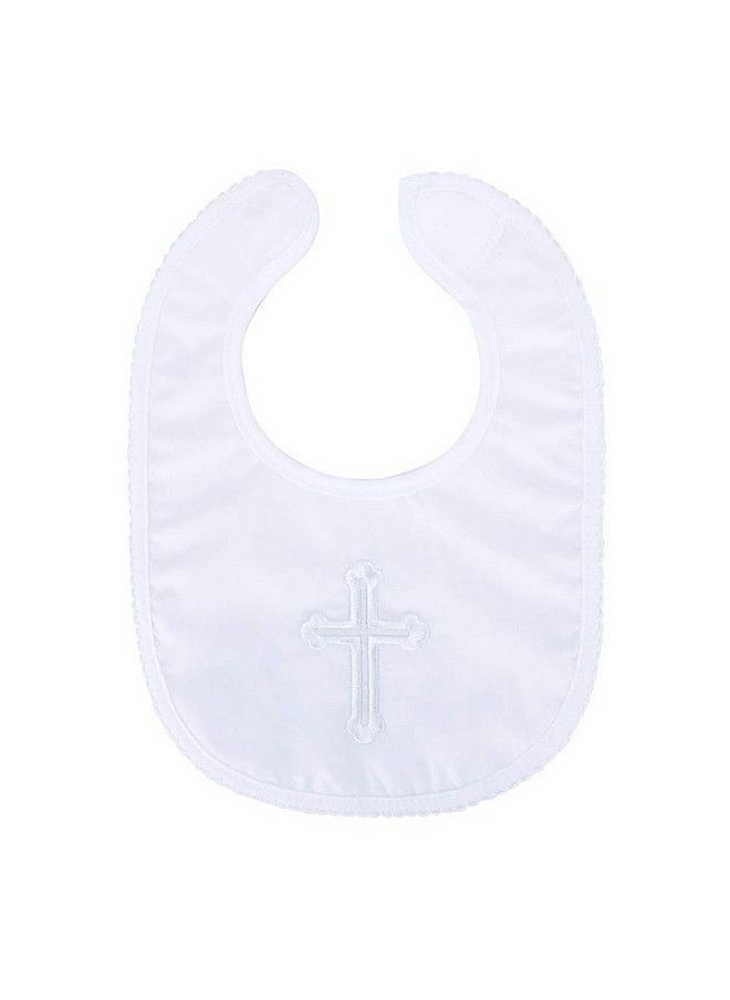 Estamico - Infant Baby Boysgirlschristening Baptism Embroidered Cross Bib And Socks For Outfits - Image 1