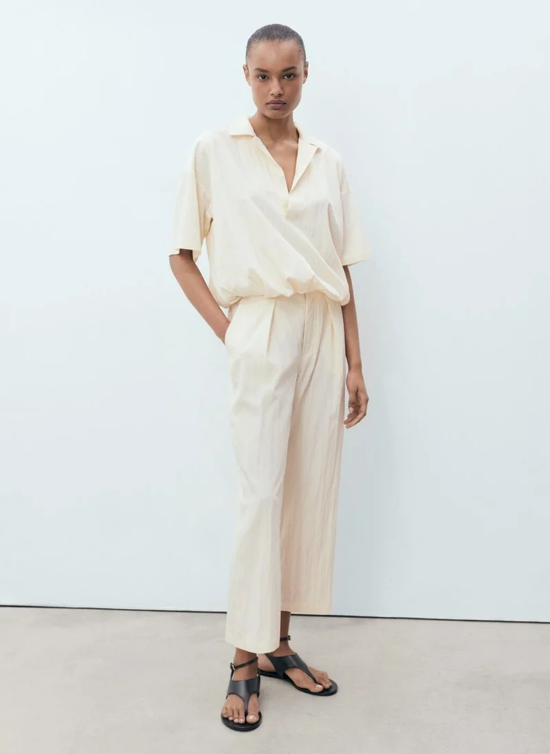 MANGO Crop Puffed Shirt