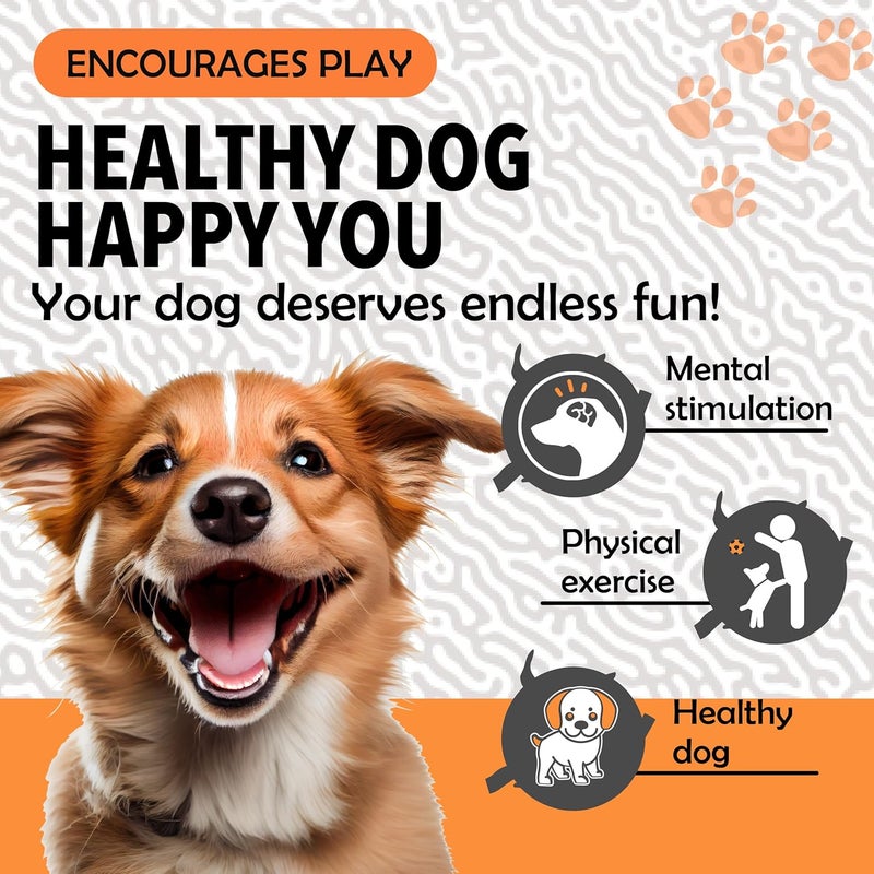 synco Dog Football Black & White with Orange Holding Loops | Dog Balls for Large Breed | Pet Toys for Dogs | Dog Ball for Adult Dogs | Rubber Pet Balls | Suitable for All Dog Breeds & Sizes | Size- 3 - Image 5