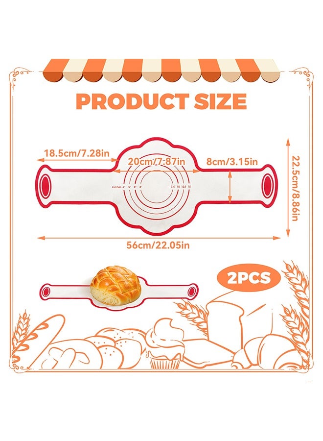 2 Pcs Reusable Silicone Bread Sling for Dutch Oven, Non-Stick Sourdough Baking Mat with Long Handles, Essential Bread Making Accessory & Gift - Image 2