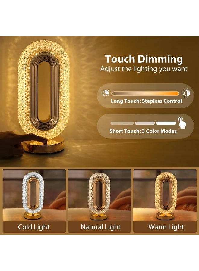 مصباح كريستال ديكوري LED قابل للشحن بتغيير 3 ألوان ولمس للتحكم في الإضاءة - Image 5