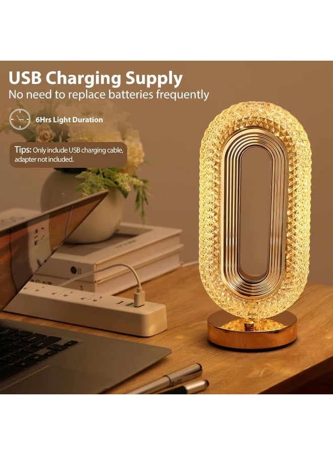 مصباح كريستال ديكوري LED قابل للشحن بتغيير 3 ألوان ولمس للتحكم في الإضاءة - Image 2