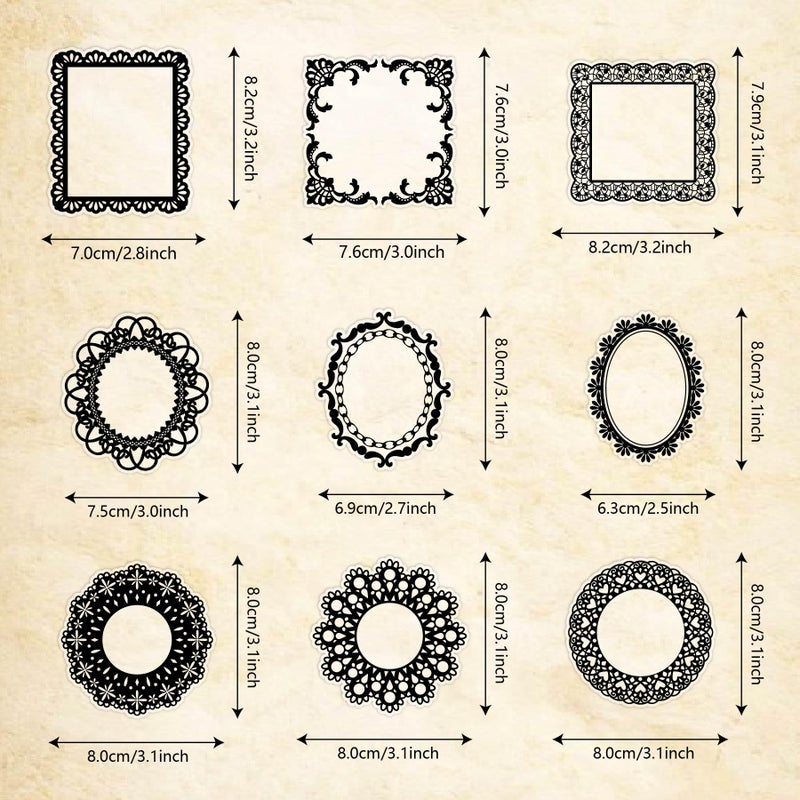 PRSTINCOL 120 PCs Lace Scrapbook Stickers,Waterproof Cutout Transparent Sticker PET Transparent Lace Stickers for Scrapbooking DIY Decoration Making Notebook Frame Album Handmade(Black) - Image 4