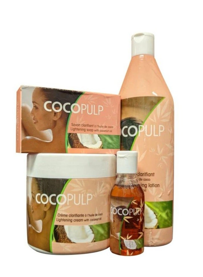 Cocopulp clarifiante lightening creme Lotion Oil Soap Complete Set