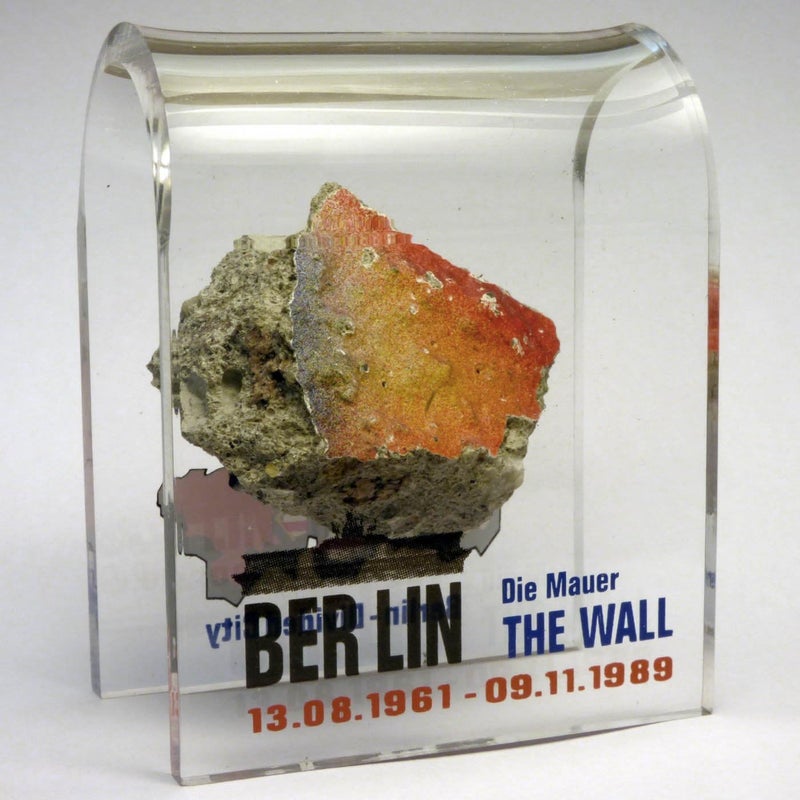 BWBS Original Piece of the REAL BERLIN WALL Mounted in Acrylic Display with Certificate of Authenticity - Authentic Historic German Artifact Souvenir from Europe - MEDIUM 3"X3" - Divided City Theme - Image 2