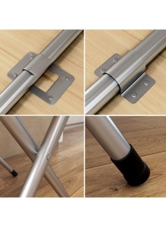 GGEROU Folding Table, Foldable Camping Table, Outdoor Picnic Table, Dinner Folding Table with Wooden Top and Metal Frame, 60 * 60 * 50cm  - Image 3
