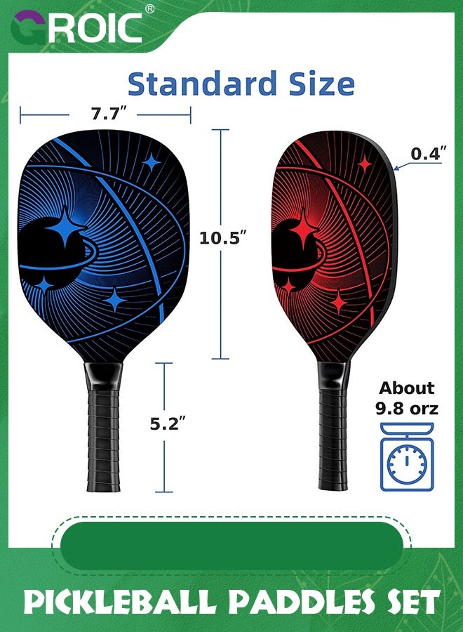 GROIC 4 قطع مضارب بيكلبول، مجموعة بيكلبول مع 4 مضارب بيكلبول خشبية ممتازة، 4 كرات بيكلبول، 4 مناشف تبريد وحقيبة حمل، مضارب بيكلبول مع قبضة مريحة إرغonomics - Image 2