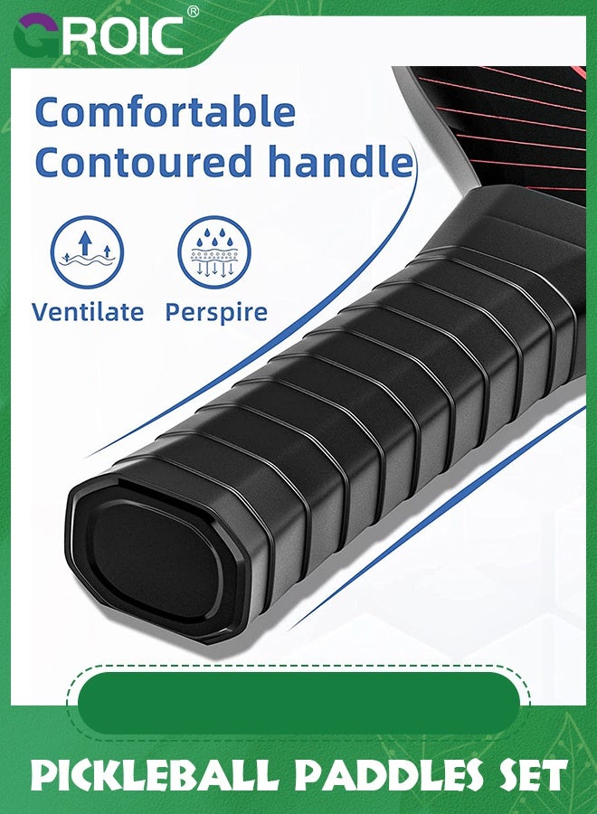 GROIC 4 قطع مضارب بيكلبول، مجموعة بيكلبول مع 4 مضارب بيكلبول خشبية ممتازة، 4 كرات بيكلبول، 4 مناشف تبريد وحقيبة حمل، مضارب بيكلبول مع قبضة مريحة إرغonomics - Image 3