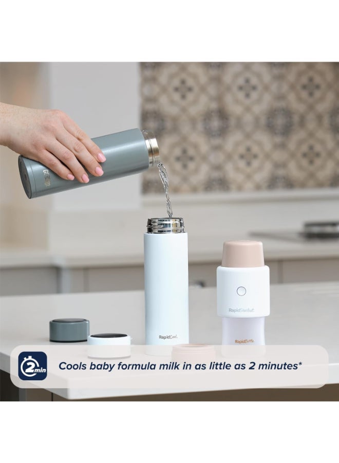 Nuby Rapid Cool Flask, Baby Formula Cooling Flask for Fast and Safe Bottle Preparation, Portable Feeding Essential, White - Image 5