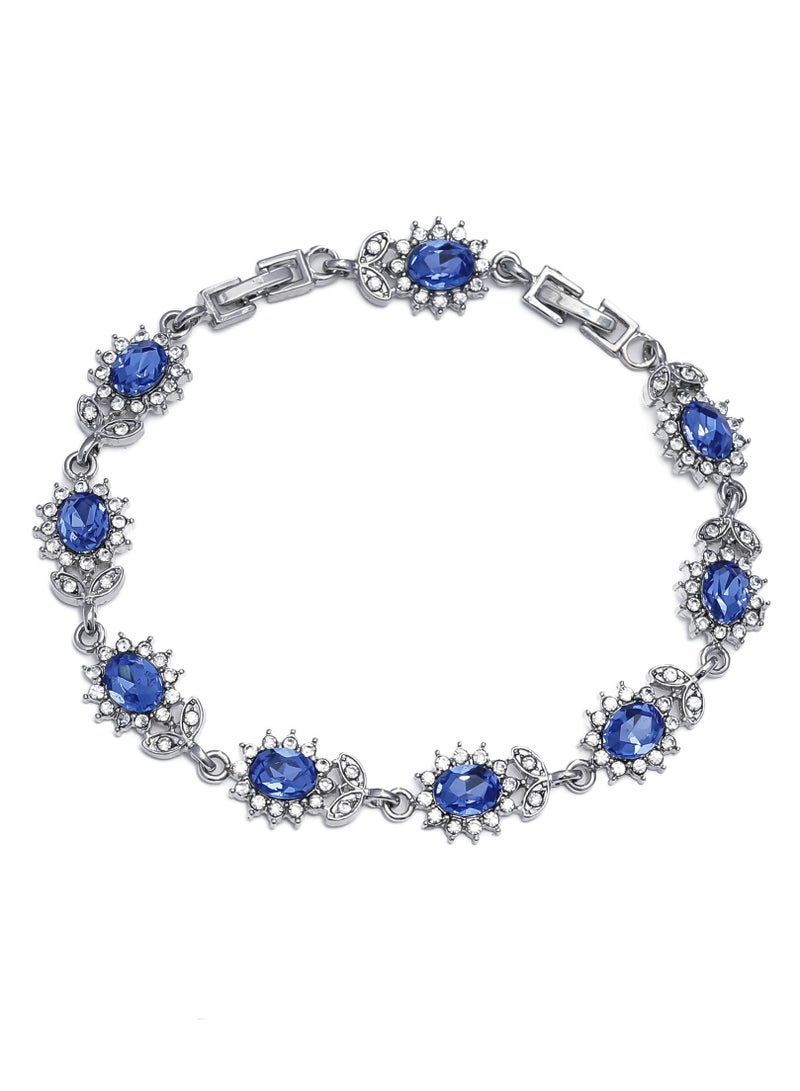 Goolsky سوار نسائي أنيق بتصميم متلألئ مع أحجار الراين المتلألئة - سبيكة زنك، مثالي للاستخدام اليومي وحفلات السهرة، أحجار كريمة - Image 1