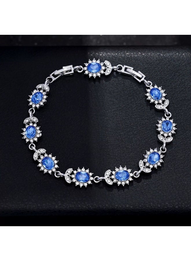 Goolsky سوار نسائي أنيق بتصميم متلألئ مع أحجار الراين المتلألئة - سبيكة زنك، مثالي للاستخدام اليومي وحفلات السهرة، أحجار كريمة - Image 5