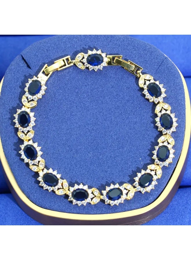 Goolsky سوار نسائي أنيق بتصميم متلألئ مع أحجار الراين المتلألئة - سبيكة زنك، مثالي للاستخدام اليومي وحفلات السهرة، أحجار كريمة - Image 4