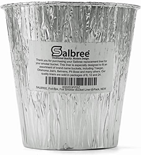 Salbree Smoker Bucket Drip Foil Liner Tray for Catching Grease, Compatible with Traeger, Oklahoma Joe, Pit Boss & Other Grill Bucket Accessories for Pro Pellet Oklahoma Joe's (12pk, 5.75x5.75 inches) - Image 5