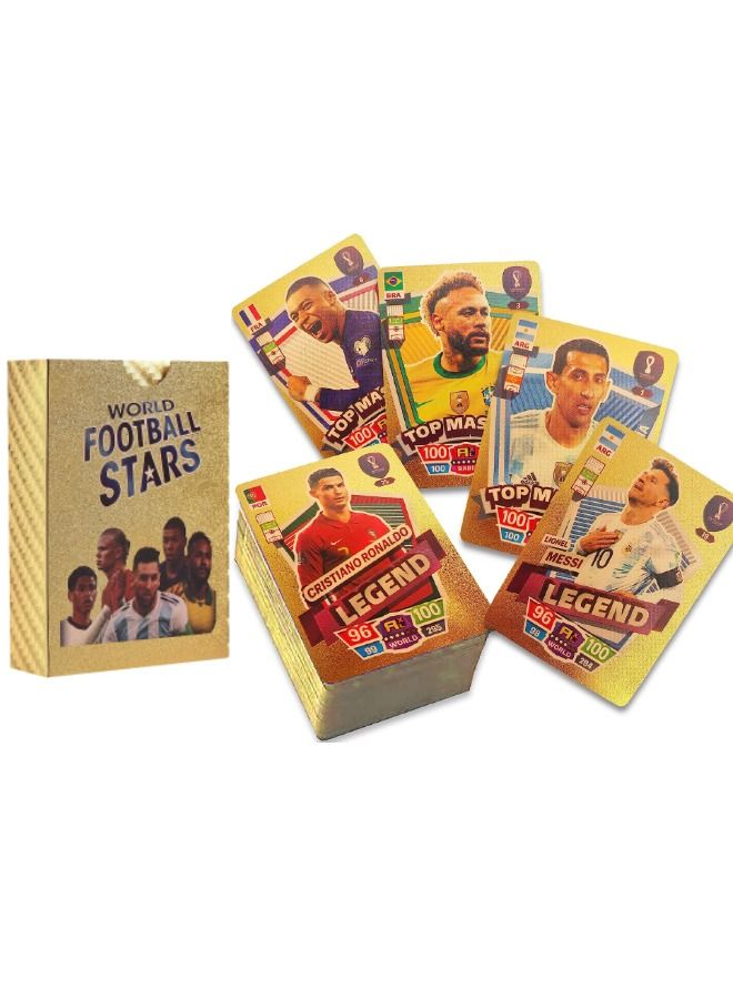 55 PCS Gold Foil World Football Cards, Soccer Trading Card, Gold Foil Cards, No Repetition  - Image 1