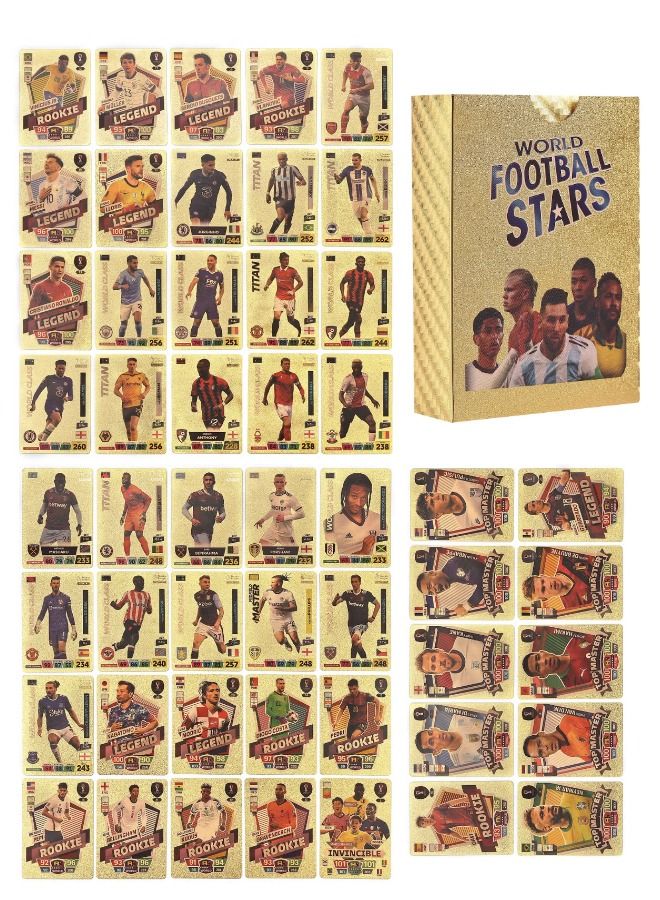 55 PCS Gold Foil World Football Cards, Soccer Trading Card, Gold Foil Cards, No Repetition  - Image 3