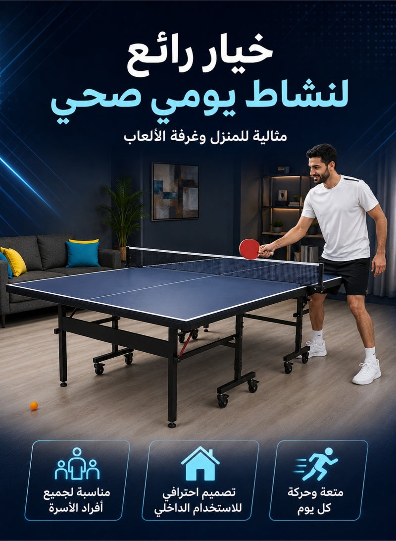 Sandinrayli Inside Professional MDF Indoor Ping Pong Table with Quick Clamp Table Tennis Net and Post Set, 10 Minute Easy Assembly, Tournament Quality, Foldable with Single Player Playback Mode - Image 2
