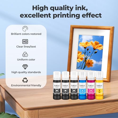 Trokliey Compatible for EPT522 Ink Refill Bottles ET-2800 ET-2400 ET-4800 ET-2803 ET 2800 ET 4800 for EPT522 Ink Bottles for ET2800 ET 2400 ET4800 ET2400 ET 2803 ET2803 ET-2720 ET-4700 ET-4810 ET-2840 Printer - Image 4