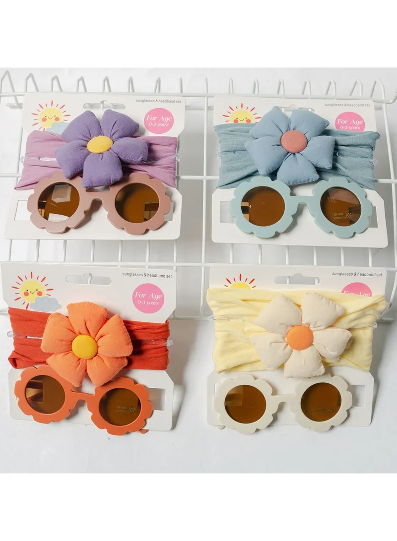 D'Daniela Amirah Glasses and Flower Headband Set For Babies and Girls - Orange