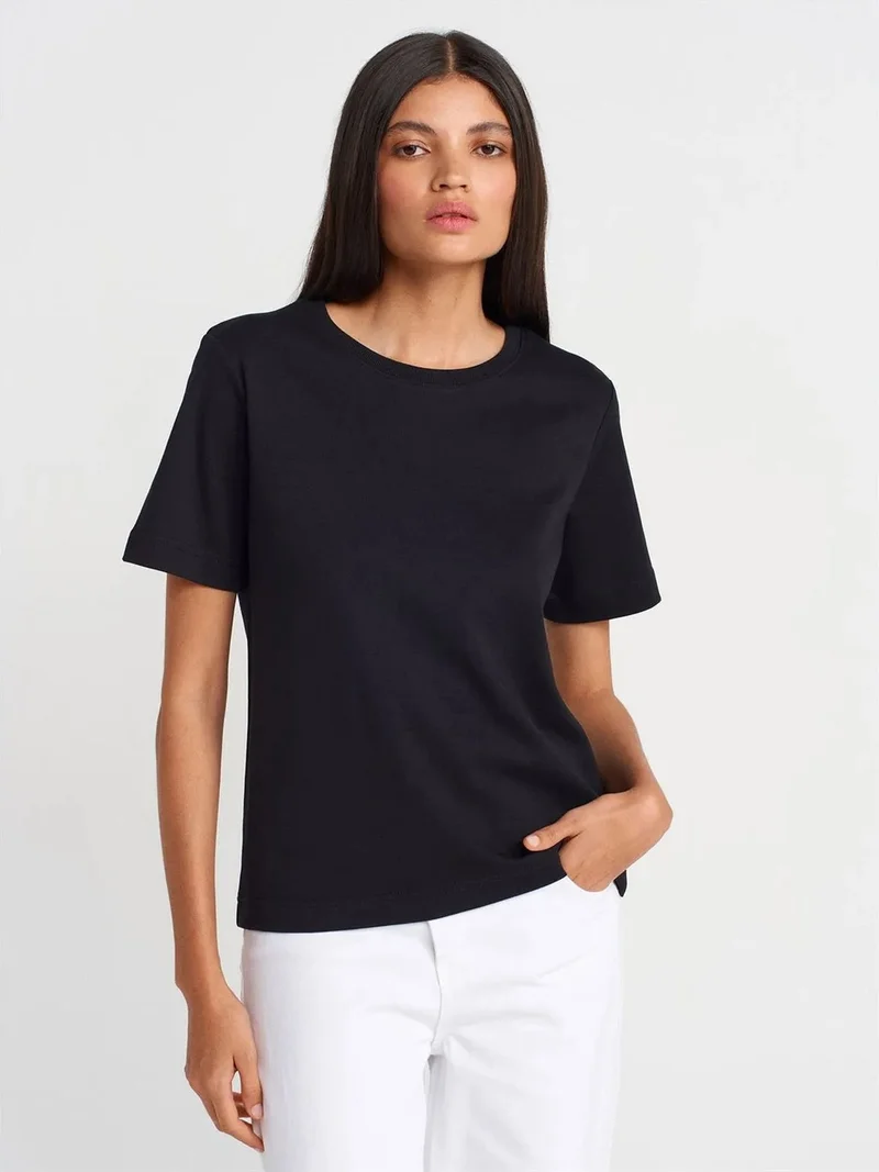 ديلفين Dilvin Women's Cotton Crew Neck T-Shirt