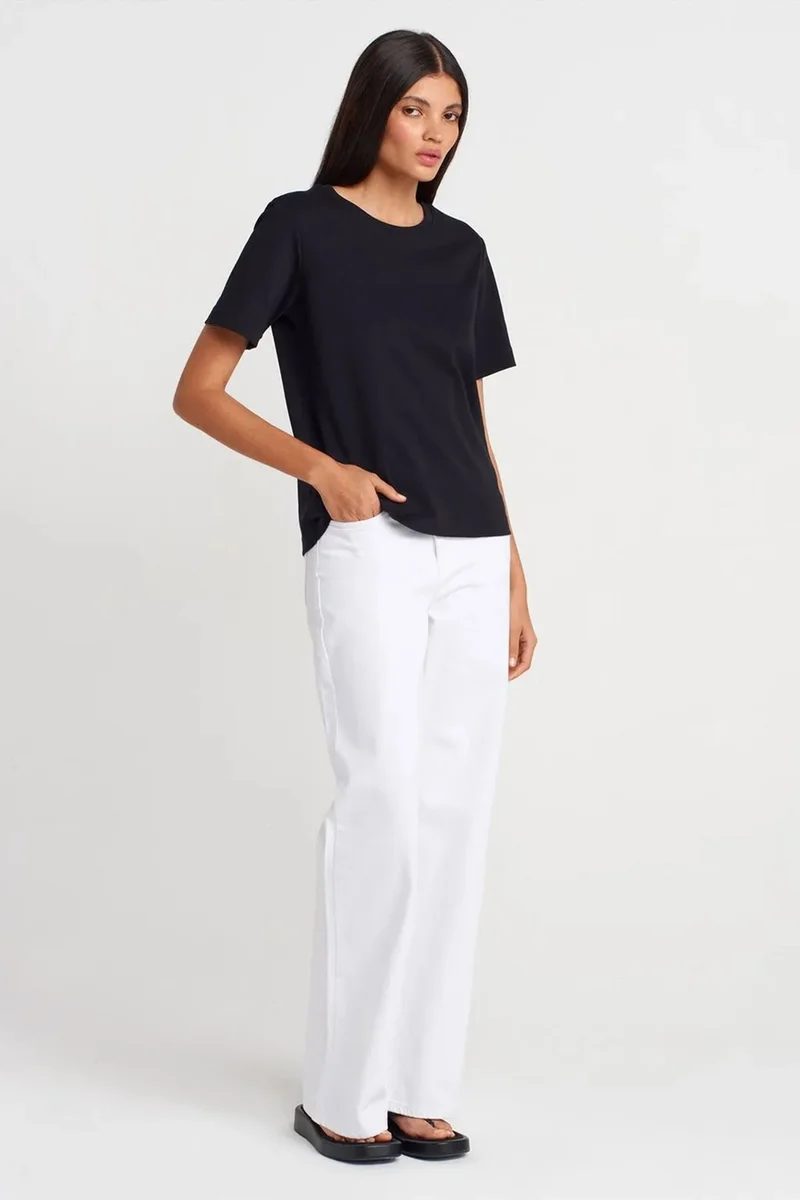 Dilvin Black DILVIN Women's Cotton Crew Neck T-Shirt for Women | Best Price UAE