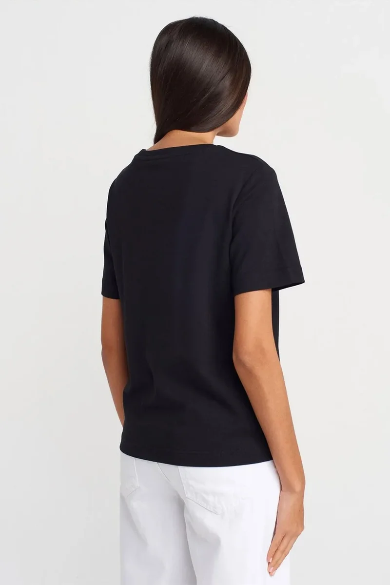 Dilvin Black DILVIN Women's Cotton Crew Neck T-Shirt for Women | Best Price UAE