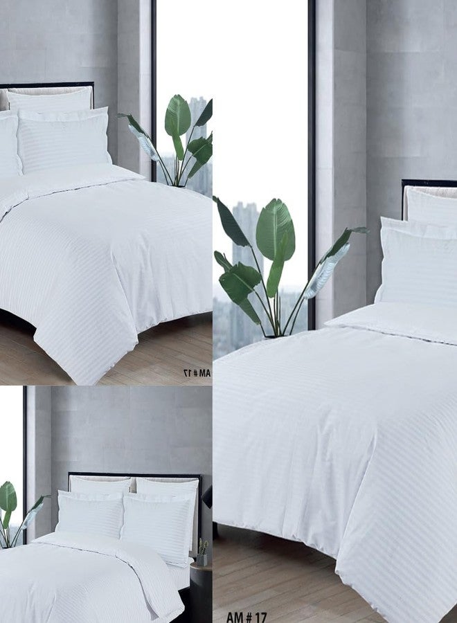 AMALI Bedding Set Printed Stripe - Polycotton, King Size (200×200+35 cm), Soft & Durable, 6-Piece (1 Duvet Cover + 1 Fitted Sheet + 2 Pillowcases + 2 Oxford Pillowcases - Image 3