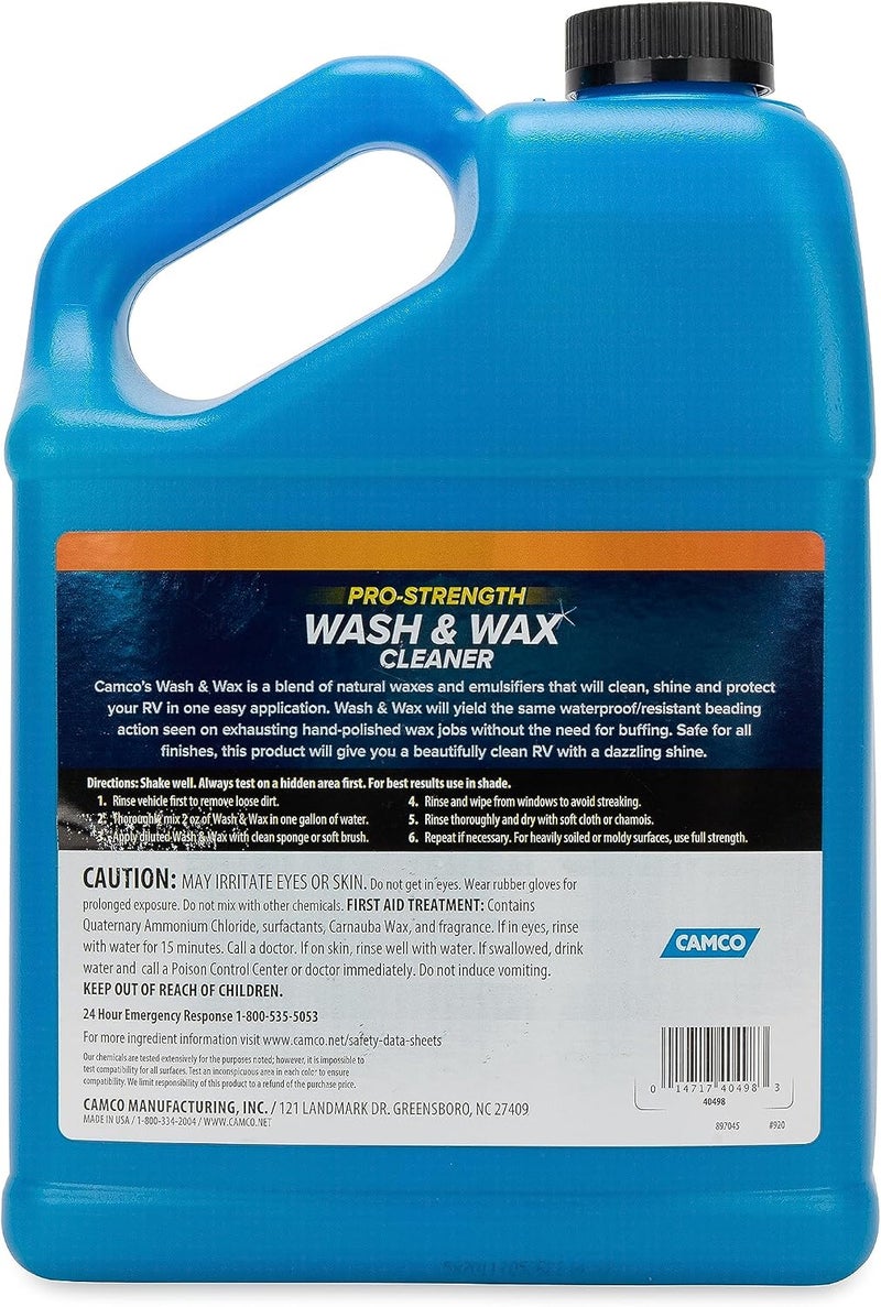 Camco Pro-Strength Wash & Wax Cleaner - 1 Gallon with 100% Carnauba Wax for RVs and Vehicles - Image 2