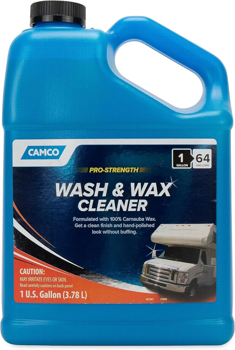 Camco Pro-Strength Wash & Wax Cleaner - 1 Gallon with 100% Carnauba Wax for RVs and Vehicles - Image 1