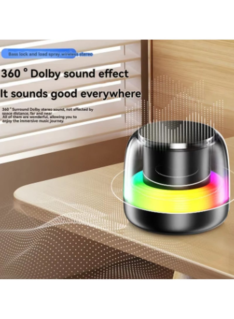 Kimaya Portable Bluetooth Music Speaker with Colorful Lights, Small Bluetooth Wireless Speaker with Stereo Loud Sound, Lightweight Portable Speakers Supports TF Card/USB/AUX for Home, Party and Outdoors  - Image 5
