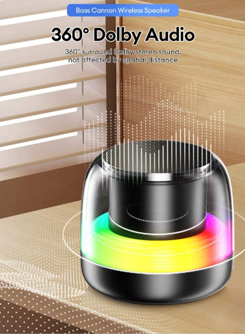 Kimaya Portable Bluetooth Music Speaker with Colorful Lights, Small Bluetooth Wireless Speaker with Stereo Loud Sound, Lightweight Portable Speakers Supports TF Card/USB/AUX for Home, Party and Outdoors  - Image 1