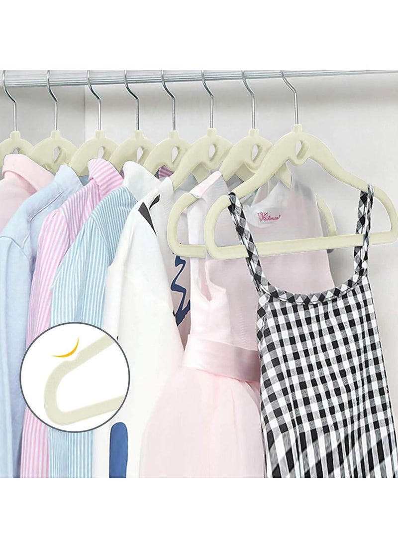 TYCOM Clothes Hangers (50 Pack) Velvet - Ultra Thin Space Saving Coats Clothes Hangers Non-Slip Suit Hangers with 360 Degree Swivel Hook Hold Up-to 5KG for Jackets, Pants, Dress- 50p Baige  - Image 5