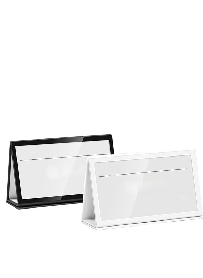 Eckek Eckek  2 Pack Desk Name Plate Holder, Special Paper Sign Holder for Table Display, Foldable Nameplate  - Image 2