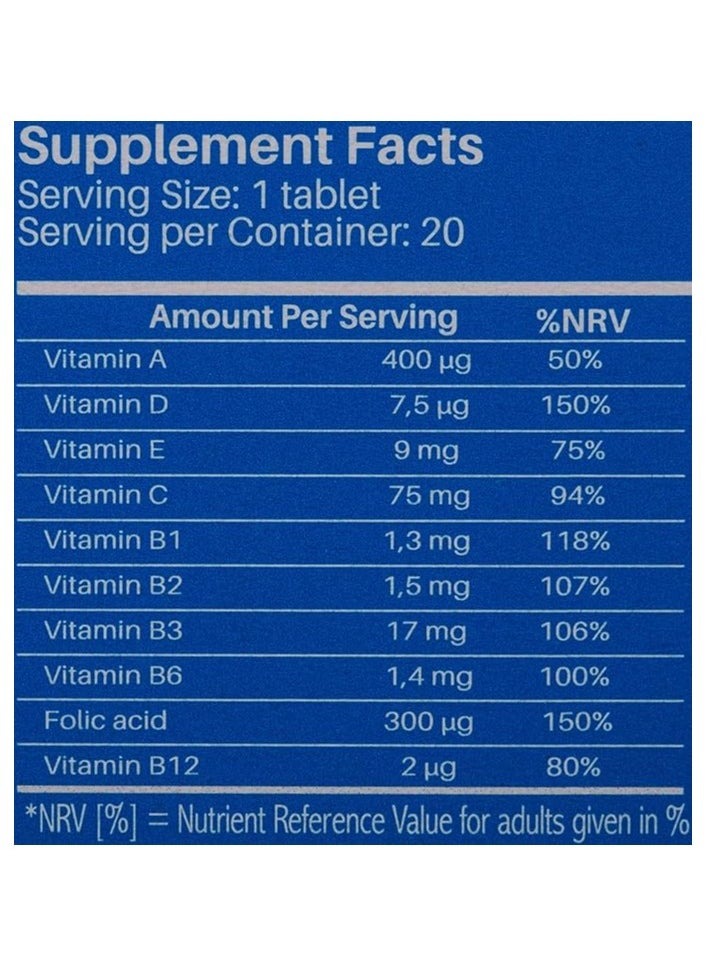 Multivitamin Effervescent Orange Lemon, 20 Tablets