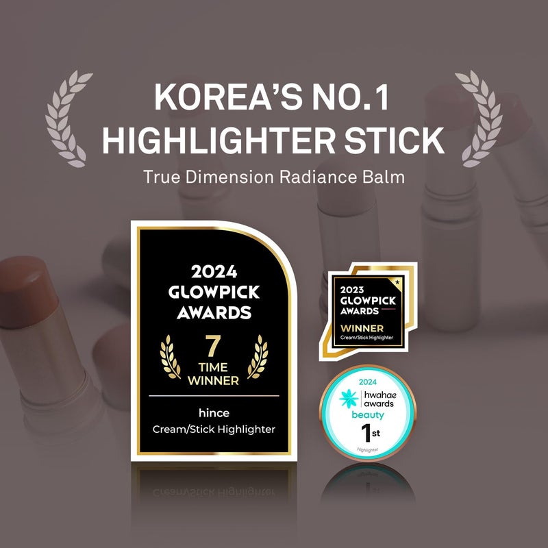 hince True Dimension Radiance Balm - Highlighter for Korean Glass Skin, Blush for Cheeks, Cream Blush, Contour Stick, Natural Glowy Look, Clean Makeup for Radiant Complexion, 10g (LIGHT, LT001) - Image 3