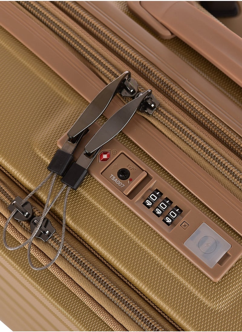 ماجلان - شنطة سفر بعجلات من ماجلان، مقاس 20 انش- لون بني، CTH0043S-20، بفتحة أمامية (ABS) - Image 1