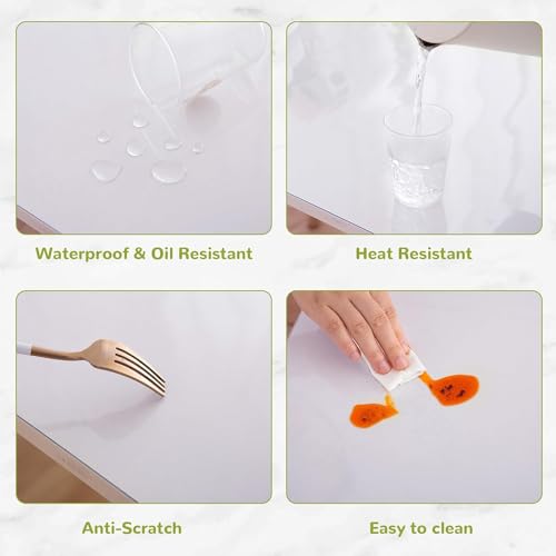 Eisdroma 14 x 51 Inch Clear Table Cover Protector, Clear Desk Mat, Transparent Table Protector, 1.5mm Plastic Table Cover, Vinyl Table Protector, Desk Mats on Top of Desks - Image 4