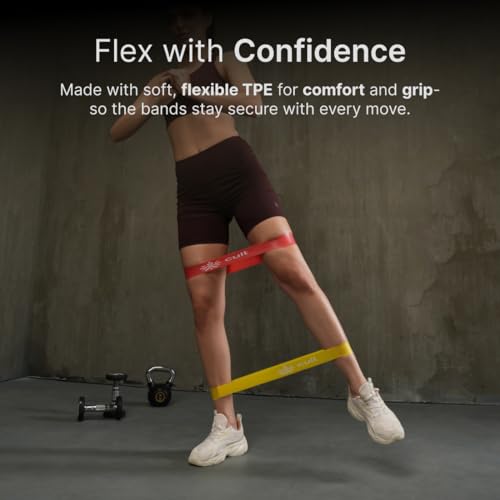 CULT Mini Resistance Loop Bands for Exercise (Pack of 5) – 2 to 20kg Booty Bands for Workout, Yoga, Pilates, Strength Training & Home Fitness – Non-Slip, Skin-Friendly, Portable Bands for Men & Women - Image 3