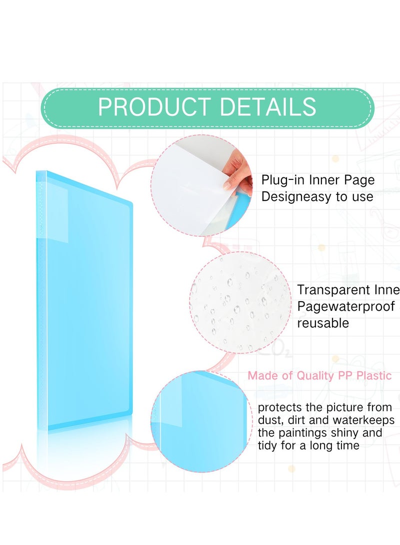 SOLARAE 4 Pack A3 Diamond Painting Storage Book, 60 Pages Portfolio Folder for Artwork with Sleeves Protector, Artwork 16.5 x 11.9 Inches (Blue, Pink) - Image 4