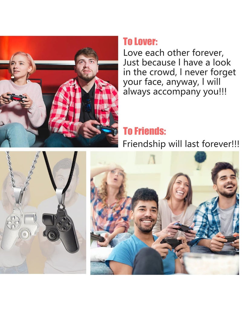 SYOSI - 2 Pcs Friendship Necklaces, for Best Friends, Split Magnetic Game Controller Pendant Necklaces, for Couples Matching Best Friends Forever Necklaces Set - Image 1