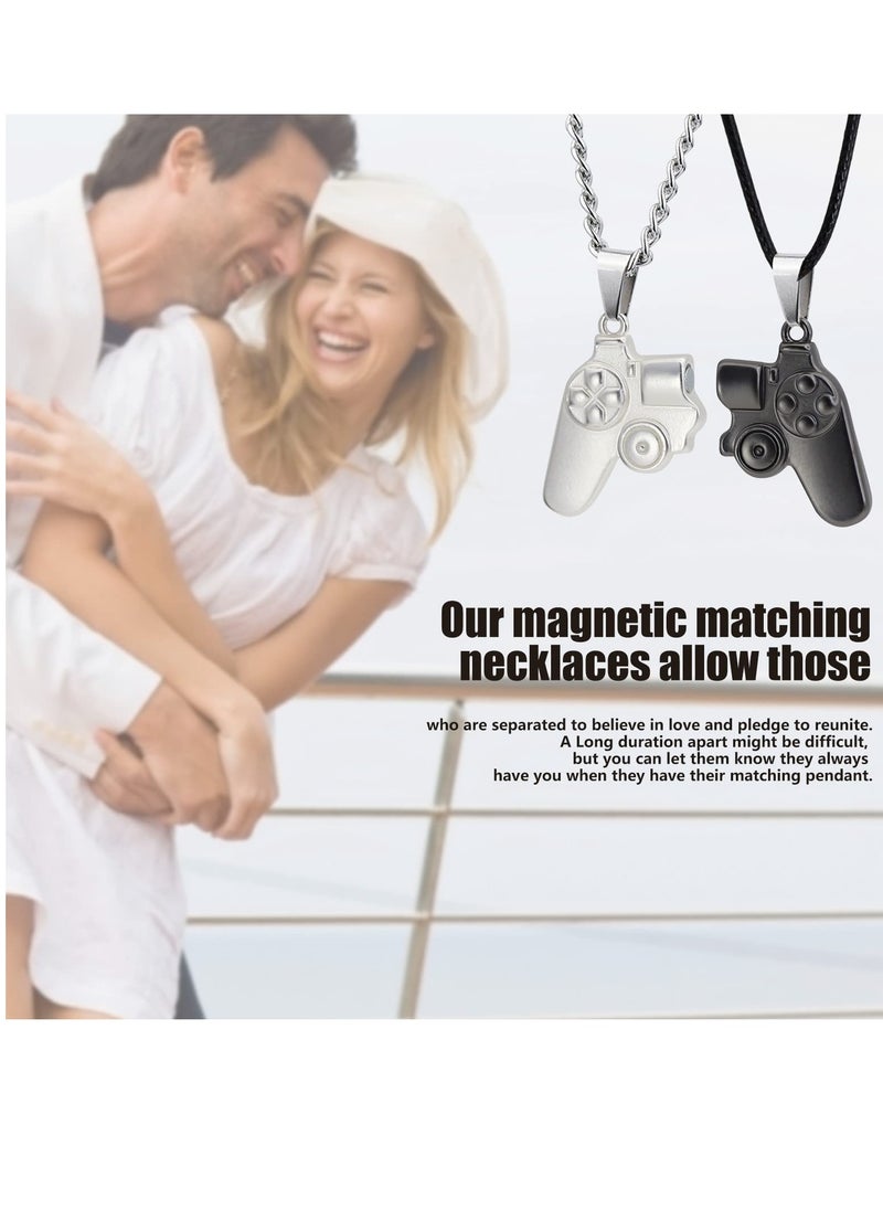 SYOSI - 2 Pcs Friendship Necklaces, for Best Friends, Split Magnetic Game Controller Pendant Necklaces, for Couples Matching Best Friends Forever Necklaces Set - Image 1