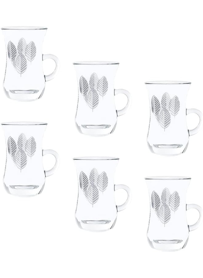 Dimlaj Silva Printed Finest Durable Glass Terkish Tea Set, 6 Pieces - Image 2