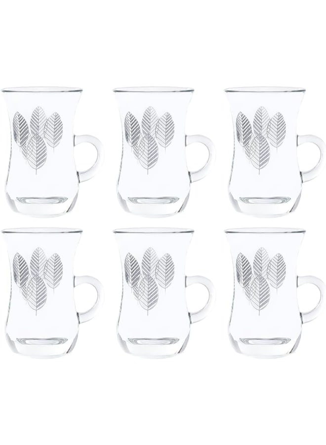 Dimlaj Silva Printed Finest Durable Glass Terkish Tea Set, 6 Pieces - Image 1