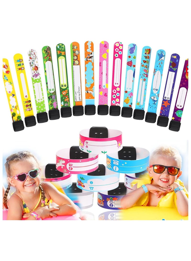 KASTWAVE Wristbands for Events,24 Pcs Children Safety ID Wristband Reusable Child Identification Infobands Bracelets Adjustable Waterproof Anti Lost ID Band for Boys and Girls - Image 1
