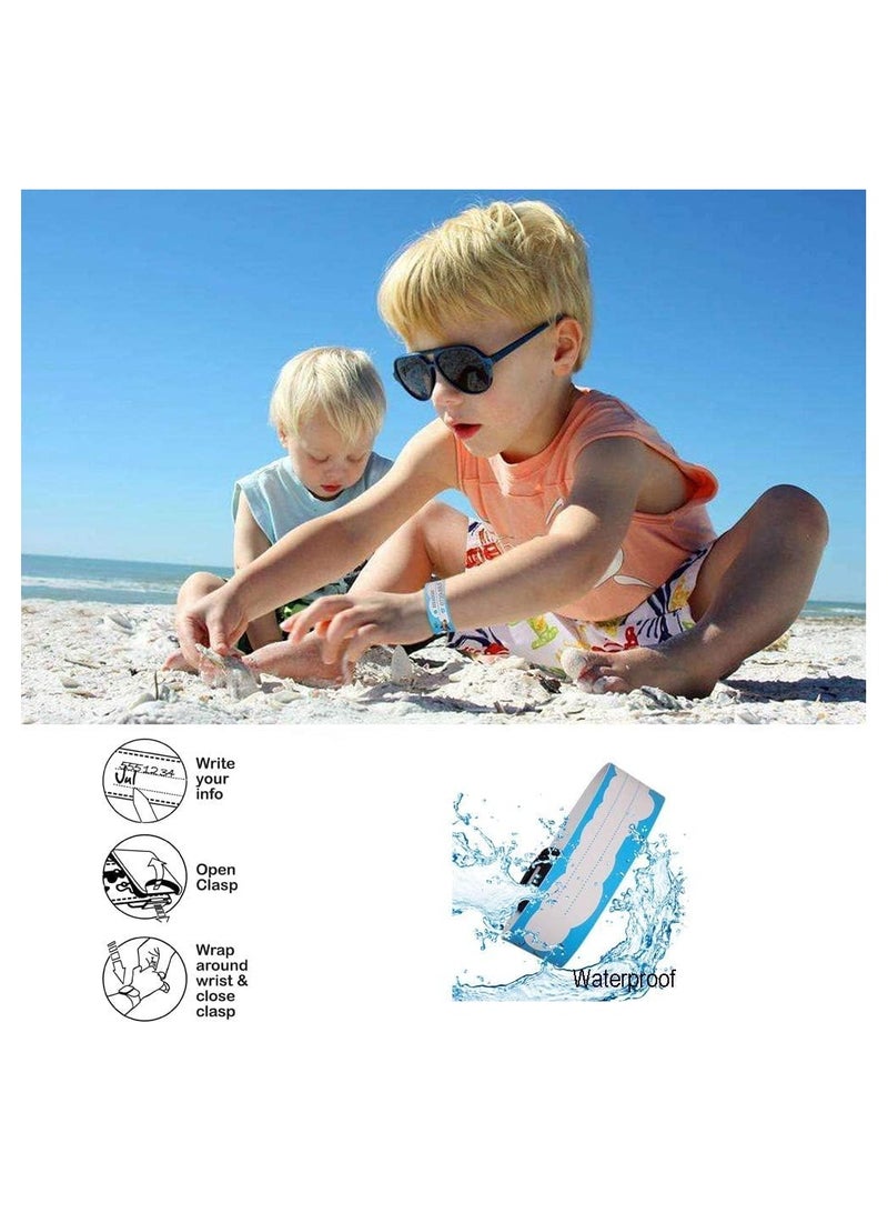 KASTWAVE Wristbands for Events,24 Pcs Children Safety ID Wristband Reusable Child Identification Infobands Bracelets Adjustable Waterproof Anti Lost ID Band for Boys and Girls - Image 4