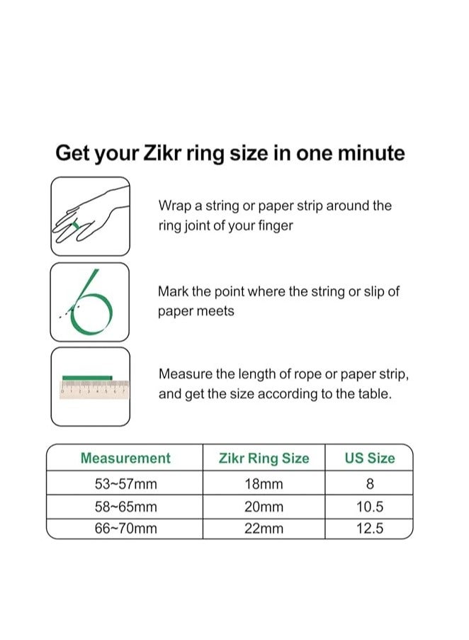 iQIBLA Smart Tasbih Zikr lite Ring, Muslim Prayer, Prayer timing reminder, OLED display Tasbih Counter, Smart Ring, Waterproof-22mm - Image 3